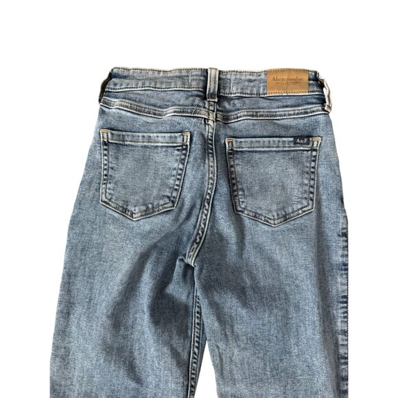 ABERCROMBIE Kids Blue Straight Leg Jeans Size 9/10 Long - Picture 2 of 5